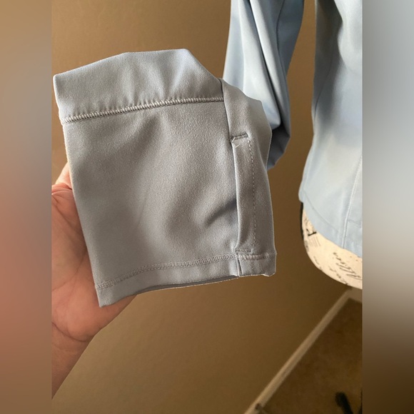 Yogalicious Lux Lightweight Cropped Athletic Hooded Full Zip Up - Light Blue - L - Picture 4 of 13